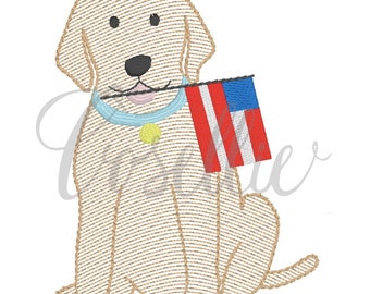 Patriotic Lab boy embroidery design, Lab, Dog, Dog with flag, American flag, July 4th, Vintage Memorial Day, Patriotic, Fireworks, Flag