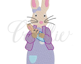 Mom Peter Rabbit Embroidery Design, Beatrix Potter, Peter