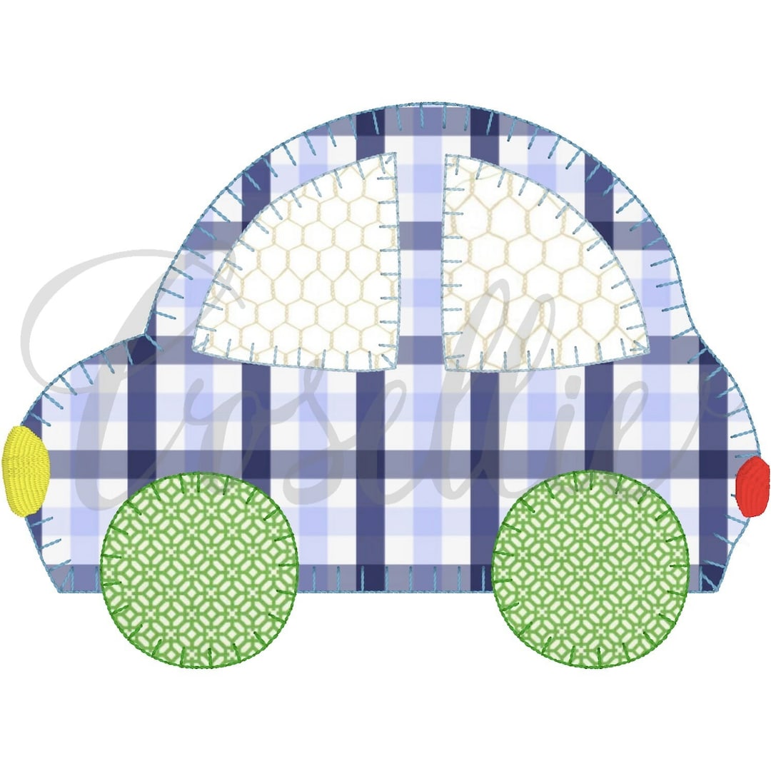 Simple Car Applique Embroidery Design, Cars, Trucks, Toy Cars, Baby, Vintage Stitch Embroidery