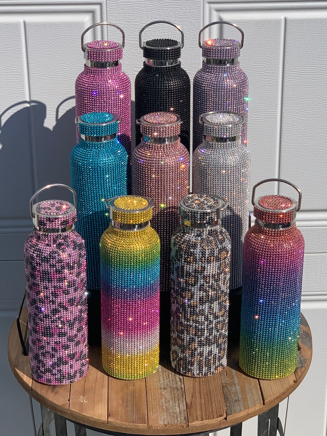 Rhinestone Water Bottle Diamond Water Bottle Thermos Etsy