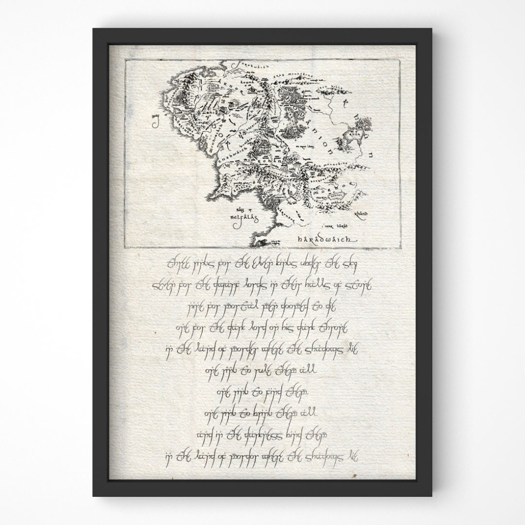 Middle Earth Map Lord of the Rings Inspired A3 Art Print - Etsy New Zealand