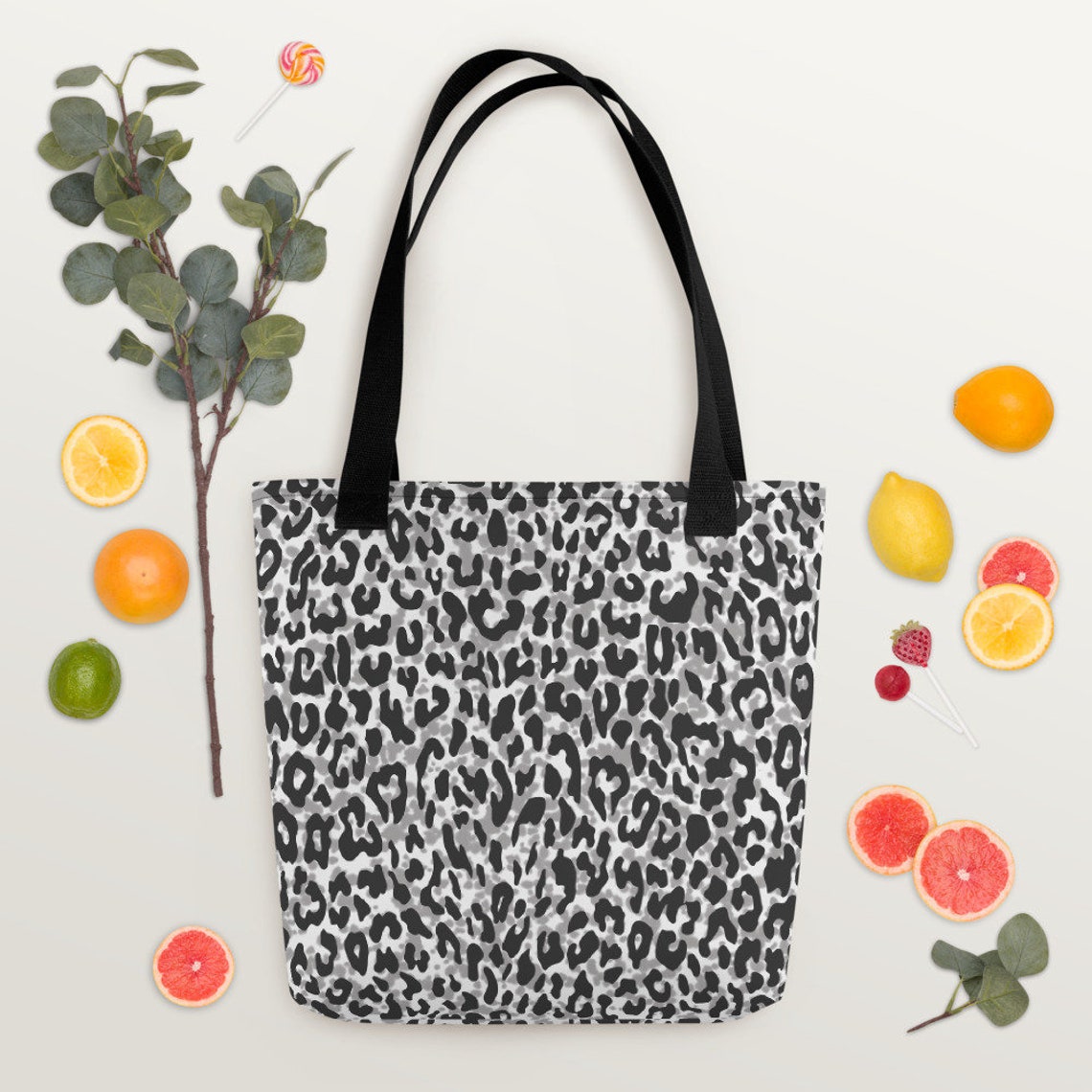 Snow Leopard Print Tote bag Etsy