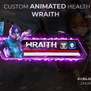 Apex legends  Customizable (Animated) WRAITH   Health bar overlay, With Heirloom For streaming twitch, Youtube, Tiktok, OBS & streamlab OBS