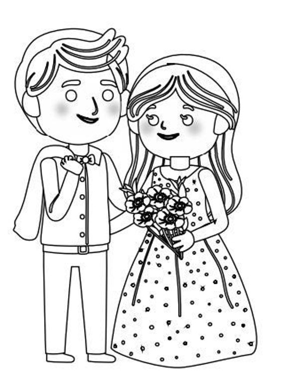 20 Wedding Day Coloring Pages | Etsy
