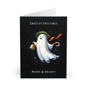 Niedliche Weihnachtsgeist gespenstische fröhliche helle Halloween-Gruss-Gruß-Karten