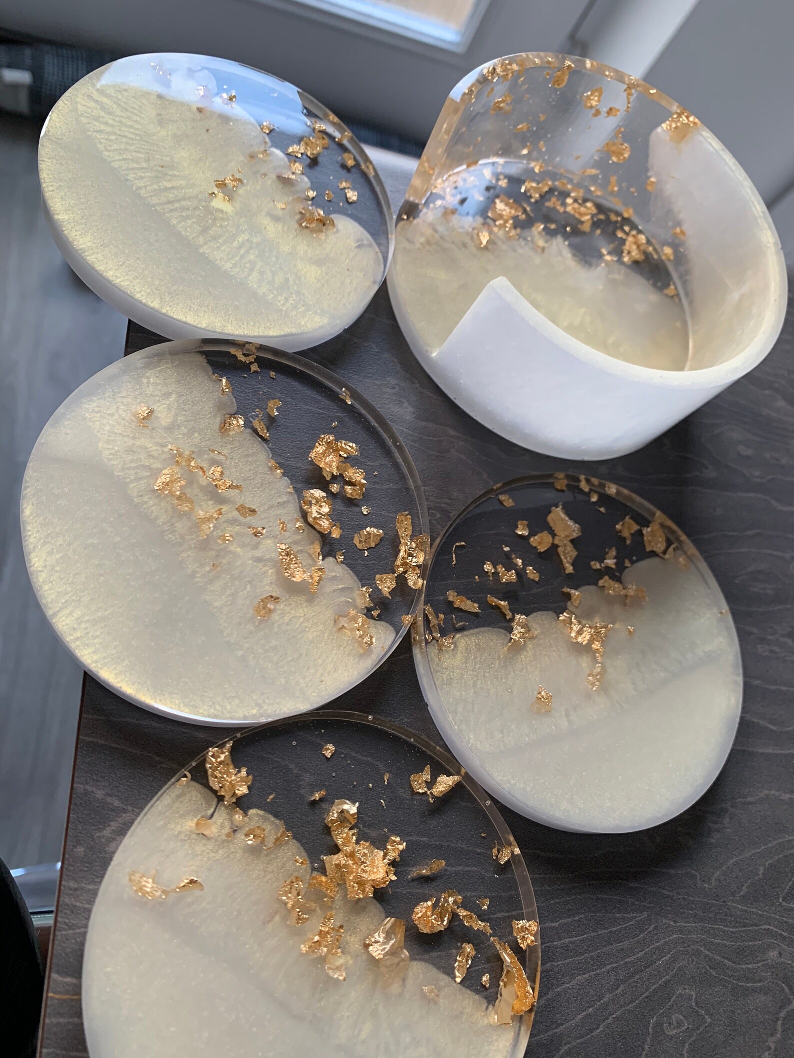 Set of 4 Homemade Coasters Coaster Set Coasters Resin Etsy