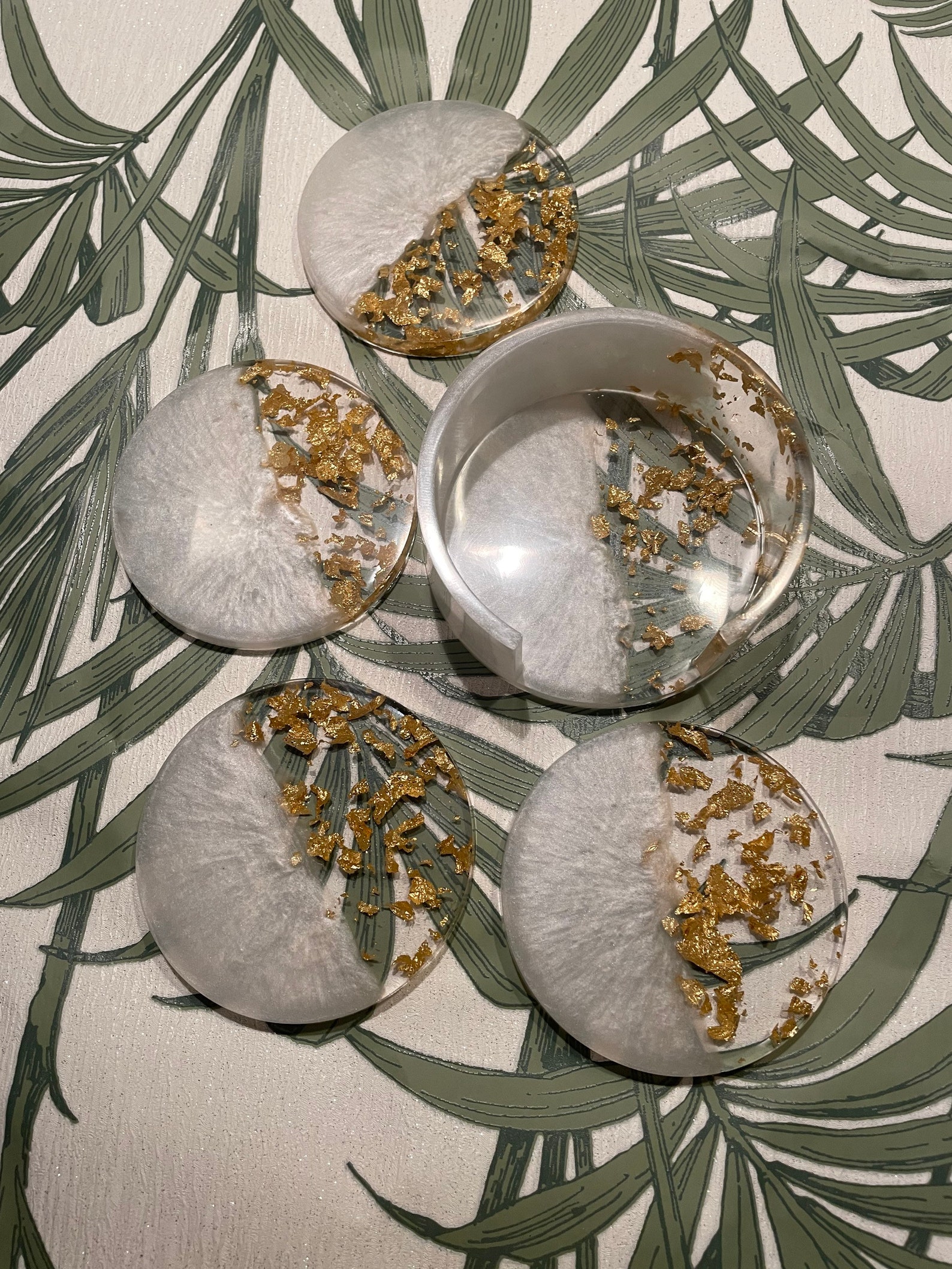 Set of 4 Homemade Coasters Coaster Set Coasters Resin Etsy