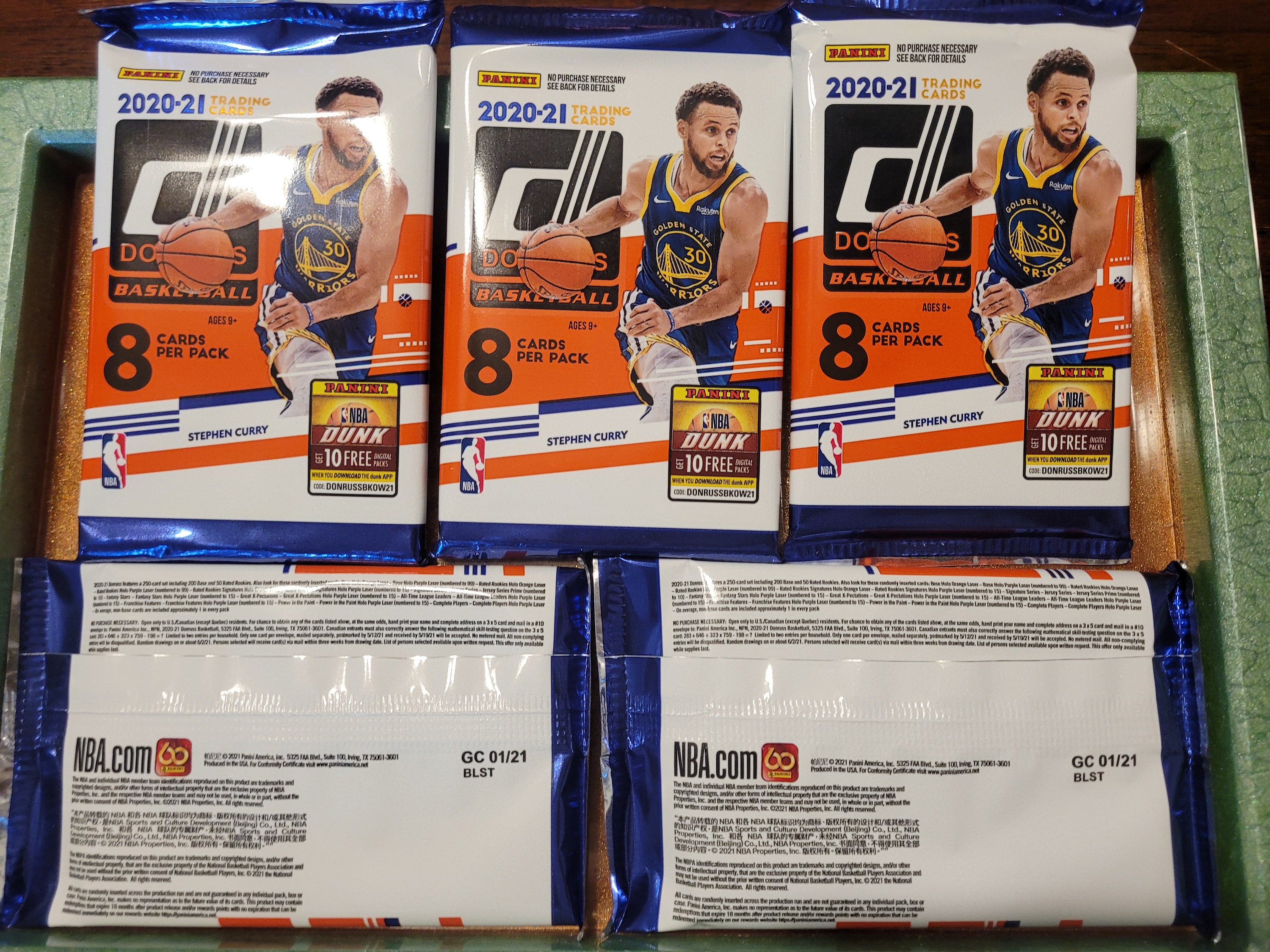 2020-21 Panini NBA Donruss Basketball Cello Pack - 1 Pack of 30 Cards