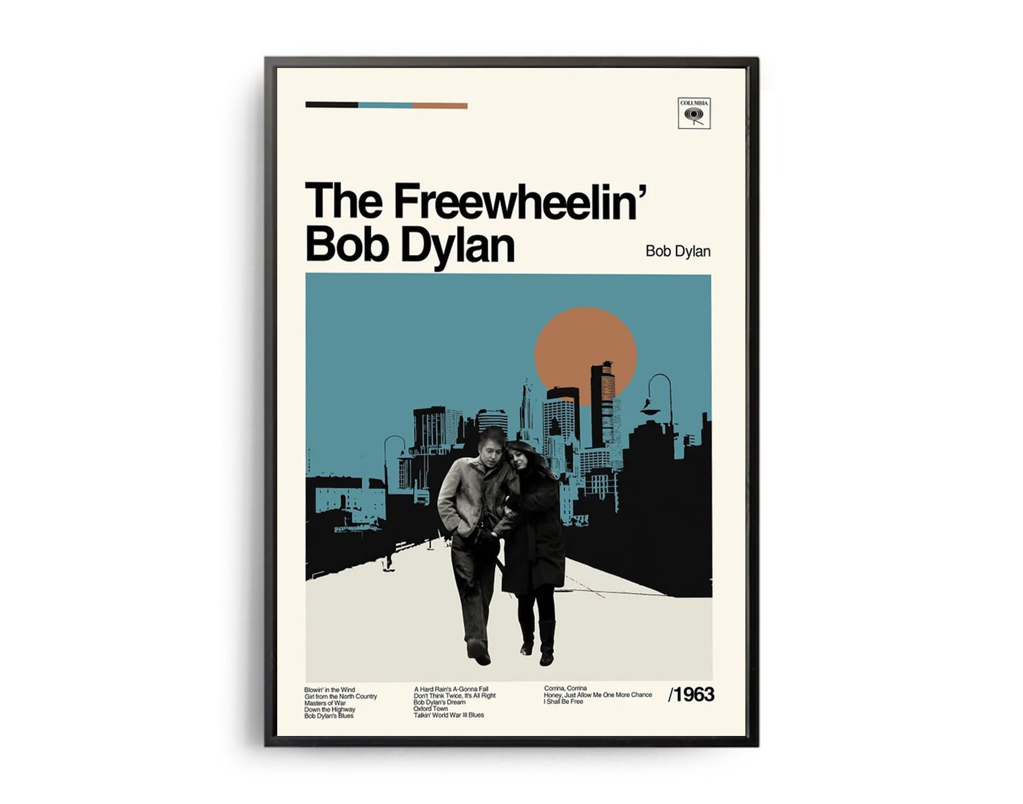 Bob Dylan Poster The Freewheelin' Bob Dylan Album poster