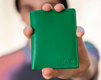 Classic Green Slim Men's Wallet | Genuine Leather Wallet | Slim Wallet | Gift for Him | Unique Gift |