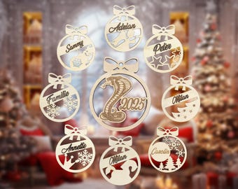 Pendant on a tree / pendant on a tree with a white name from the wood, natural Christmas toy - according to individual castle
