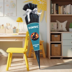 Cône d'école 1 MÈTRE Assorti au cartable L'ErgoFlex Easy Big Rex pour garçons et filles Cône de bonbons inscription scolaire