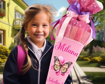 School cone 1 METR matching the school bag Butterfly Lina for girls Sugar cone school enrollment School cone as a pillow
