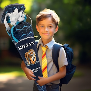 Cartable 1 mètre adapté au cartable Step Space Shine Tiger Night Kimba pour garçons, sac à sucre pour l'école, XXL grand