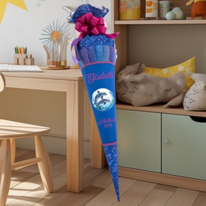 Cartable 70 cm comme coussin assorti au cartable Step Happy Dolphins pour filles sac à sucre école.