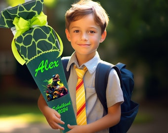 Schoolkegel 70 cm geschikt voor de Dino Tres T-Rex voor jongens suikerzakje voor school