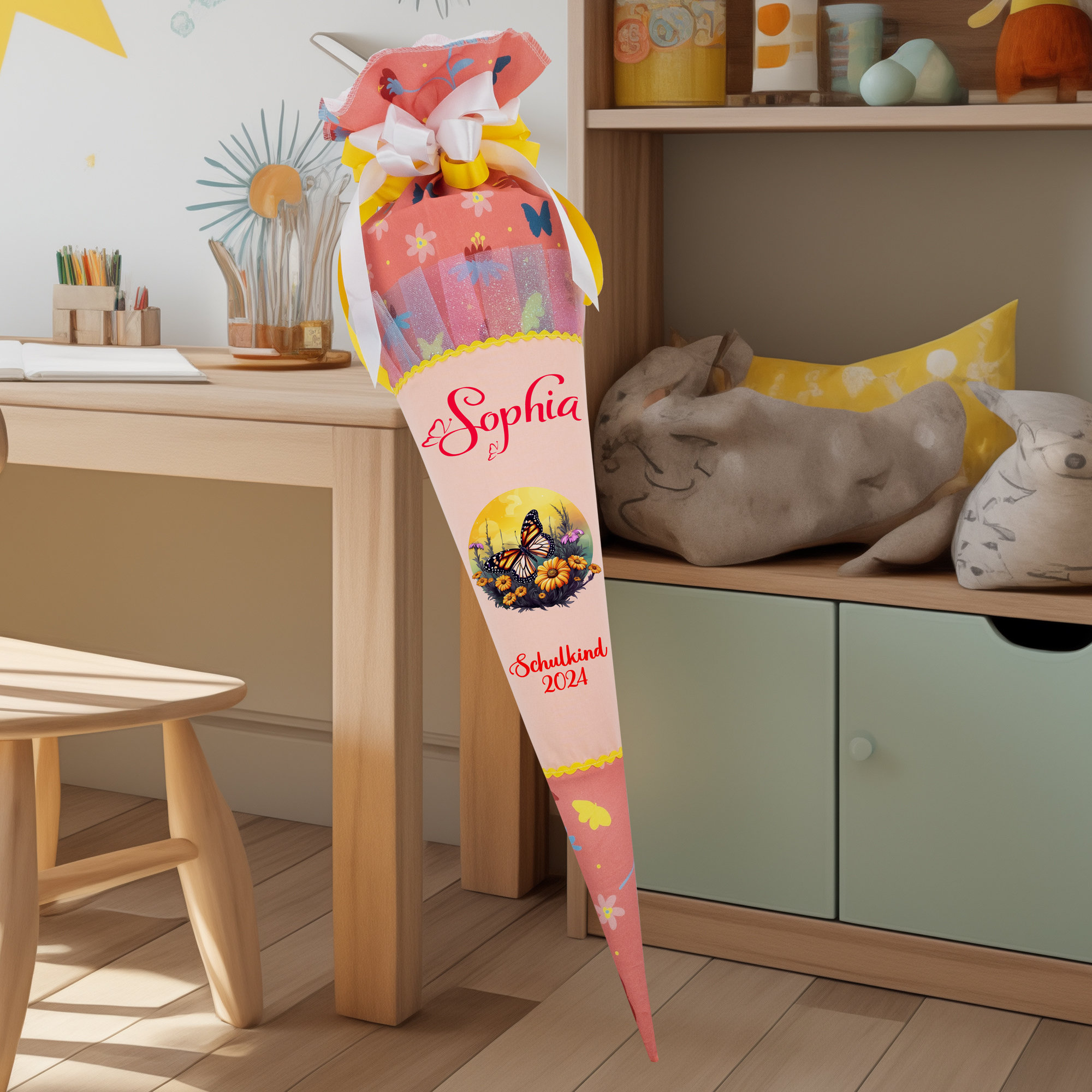 School cone 1 METR matching the school bag School cone Step Cubo lemon folding bear for girls Sugar cone as a pillow best school enrollment gift
