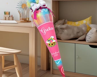 Schultüte 70 cm passend zum Schulranzen Scou Safety Light Genius Happy Rainbow für Mädchen Zuckertüte Einschulung