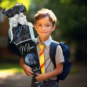 Cône d'école 70 cm adapté à l'école Moo Felix Wolf pour garçons sac à sucre pour l'école