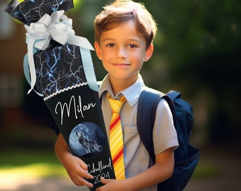 School cone 70 cm Matching School Moo Felix Wolf for boys sugar cone school enrollment