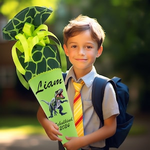 Cône d'école 70 cm adapté au Dino Tres T-Rex pour garçons sac à sucre pour l'école
