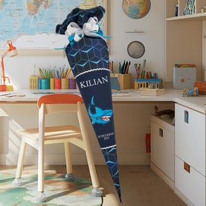 Cartable 70 cm adapté au cartable Step Space Shine Shark Dexter Stick pour filles sac à sucre broderie scolaire