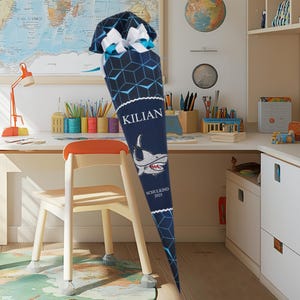 Cartable 85 cm adapté au cartable Step Space Shine Shark Dexter Stick (Variation 2) pour filles sac à sucre broderie scolaire
