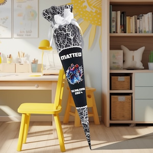 Cône d'école 70 cm comme oreiller Assorti au cartable Ergo Super ReflektBär pour garçons Cône de bonbons inscription à l'école