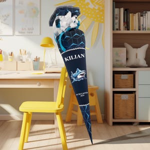 Cartable 70 cm adapté au cartable Step Space Shine Shark Dexter pour garçons, sac à sucre pour l'école