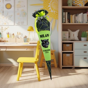 Cône d'école 70 cm assorti au cartable Step Dark Cat Chiko cône de sucre pour garçons inscription à l'école comme oreiller