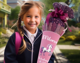 Schultüte  als kissen passend zum Schulranzen Step Dreamy Unicorn Nuala für Mädchen Zuckertüte  Einhorn Einschulung