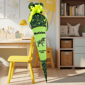 Cône d'école 70 cm adapté au Space Shine Dino Night Tyro pour garçons sac à sucre pour l'école