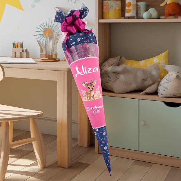 Schultüte 70 cm passend zum Schulranzen Active Air Flx Forest Deer Blue für Mädchen Zuckertüte Einschulung