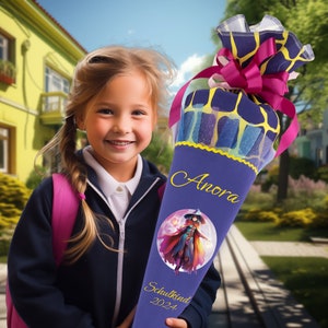 School cone 70 cm as a pillow Matching the school bag SuBärkraft square for girls sugar cone school enrollment