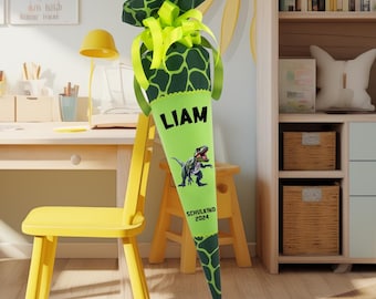 Schoolkegel 70 cm, passend bij het Dino Tres T-Rex-ontwerp, voor jongens, traktatiezakje voor terug naar school