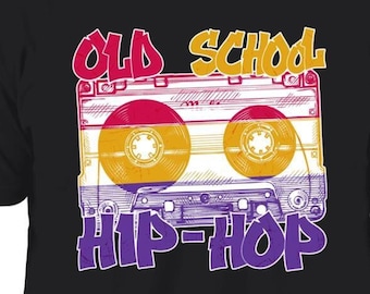 Old School Hip Hop, Music Lover, Mix Tape Premium Print T Shirt