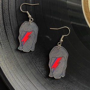 David Bowie Earrings/ Ziggy Stardust/ Starman/ 70s/ Rock/ Festival/Gig Earrings/ Stocking Filler