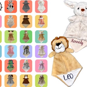 Personalized Embroidered Baby Blanket, Custom Baby Blankie, Animal Baby Lovey, Baby Shower Gift, Personalized Baby Gift, New Mom Gift