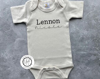 Embroidered Name Baby Onesie, Custom Name Baby Onesie, Baby Name Gift, Baby Onesie Gift, Name Annoucement Outfit, Coming Home Onesie