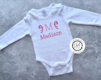 Custom Embroidered Name Baby Onesie: Monogrammed Cotton Bodysuit