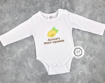Embroidered Lemon Baby Onesie: Main Squeeze, Custom Cotton Bodysuit
