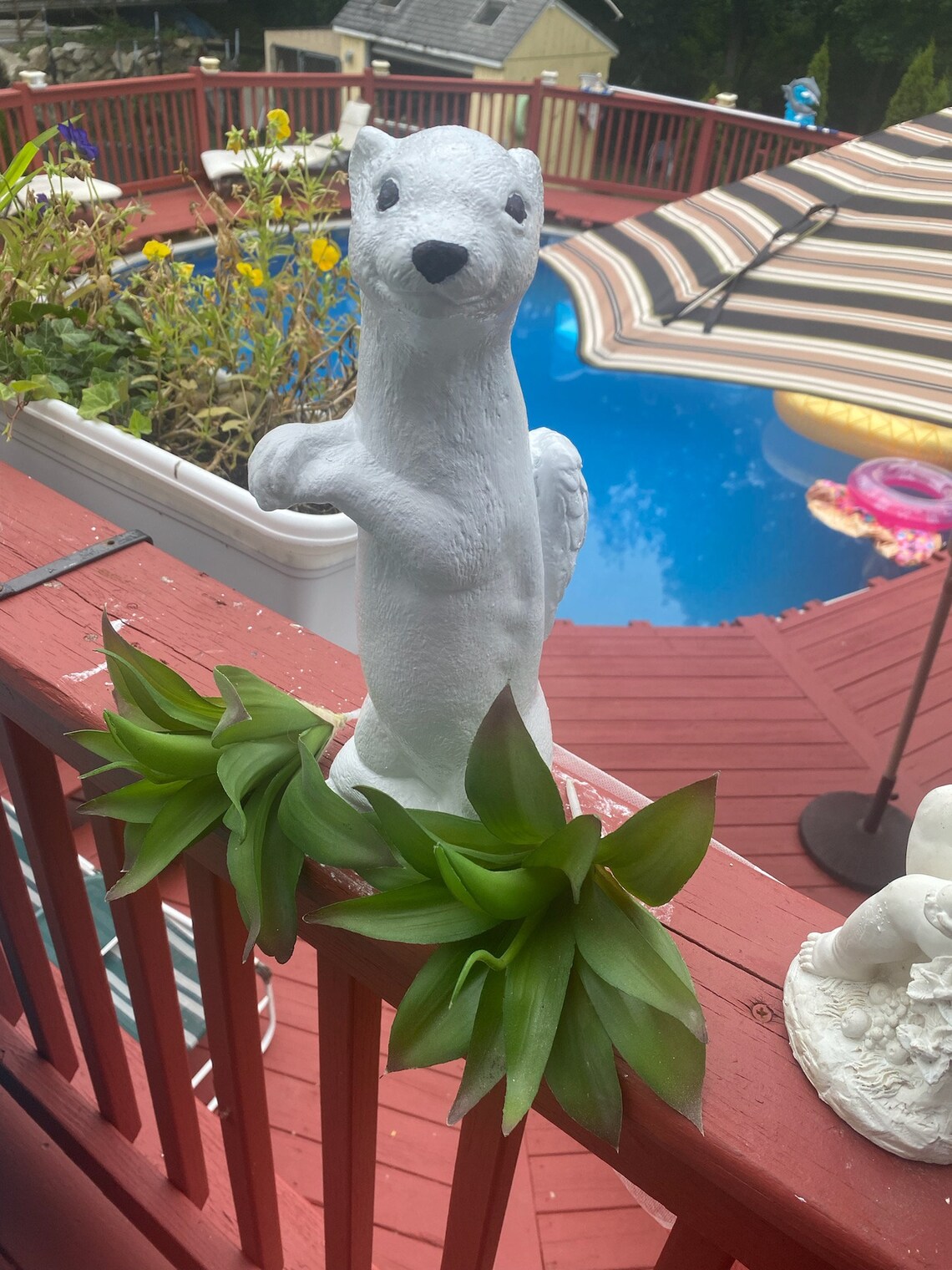 Ferret with wings concrete statue | Etsy