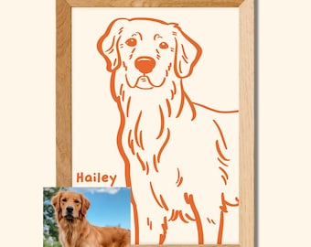 Custom Pet Portrait from Photo, Line Art Dog Cat Drawing, Personalized Pet Gift