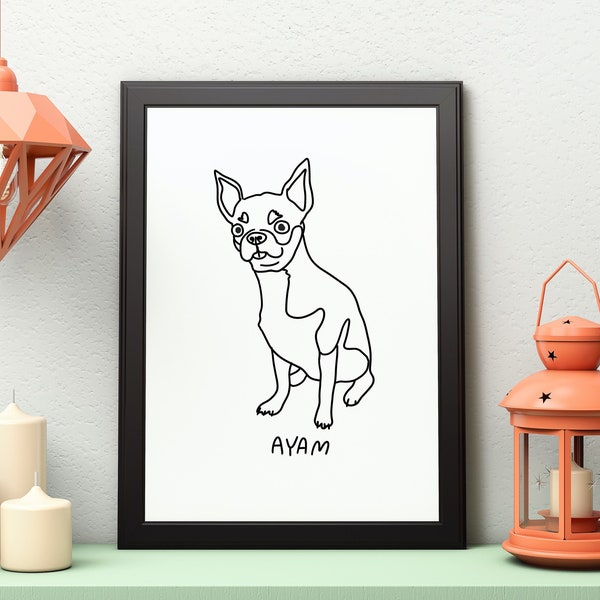 Ugly Drawing Werid Pets Line Art Custom Portrait Funny Portrait  Personalized Gifts