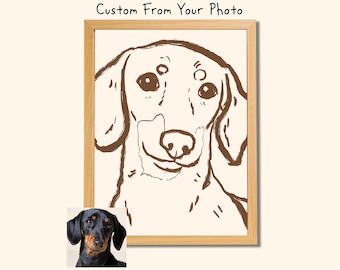 Custom Dachshund Portrait, Personalized Wiener Dog Print, Dog Memorial Gift
