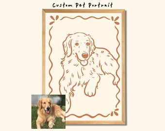 Custom Senior Dog Portrait from Photo, Personalized Pet Keepsake Gift