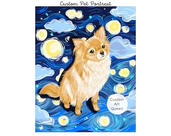 Custom Pet Portrait from Photo, Personalized Dog or Cat Art, Unique Pet Gift
