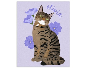 Custom Pet Portrait from Photo, Full Body Dog or Cat Illustration, Personalized Pet Gift