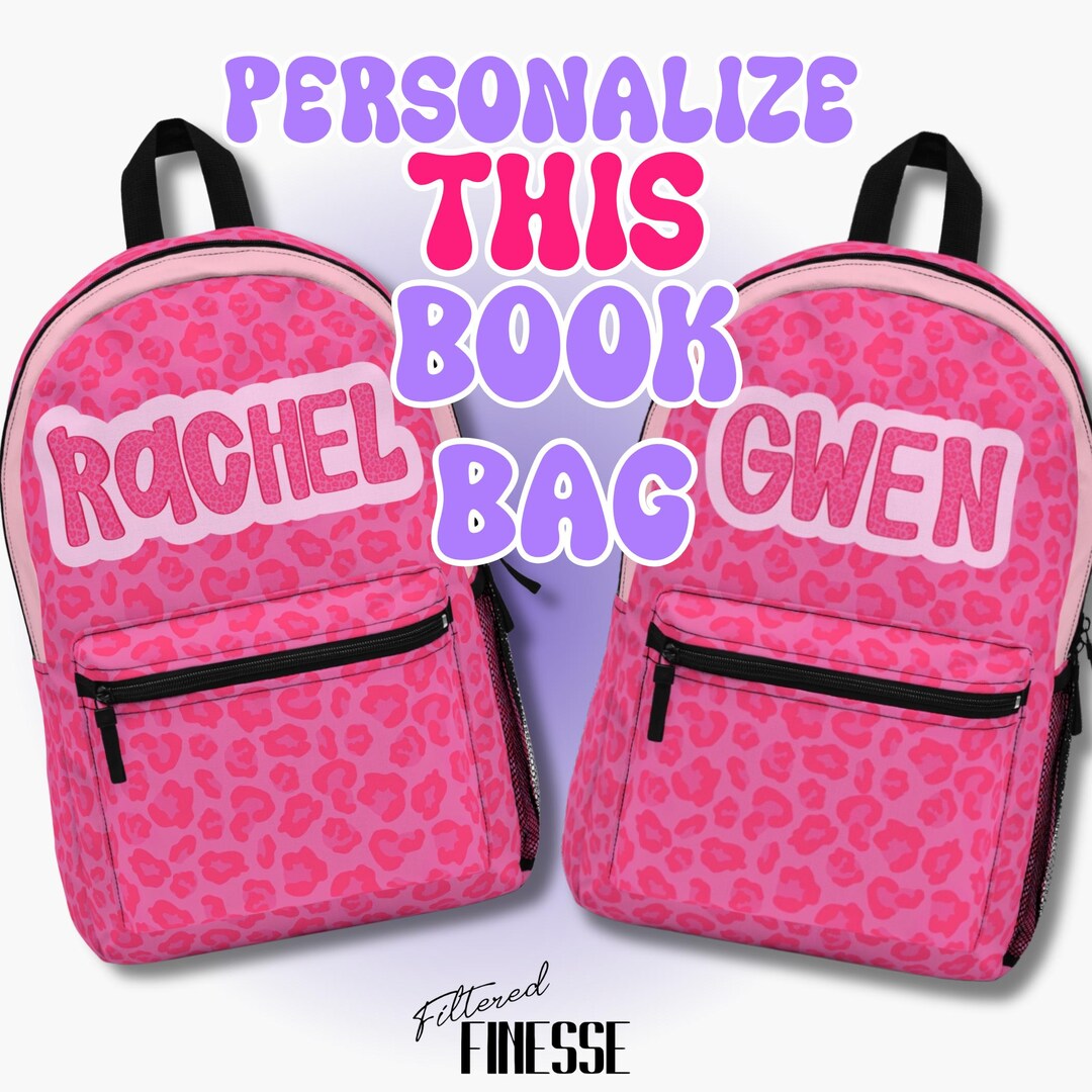 Hot Pink Leopard Custom Name Backpack Back to School - Etsy