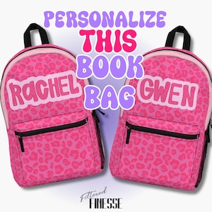 Hot Pink Leopard Custom Name Backpack Back to School